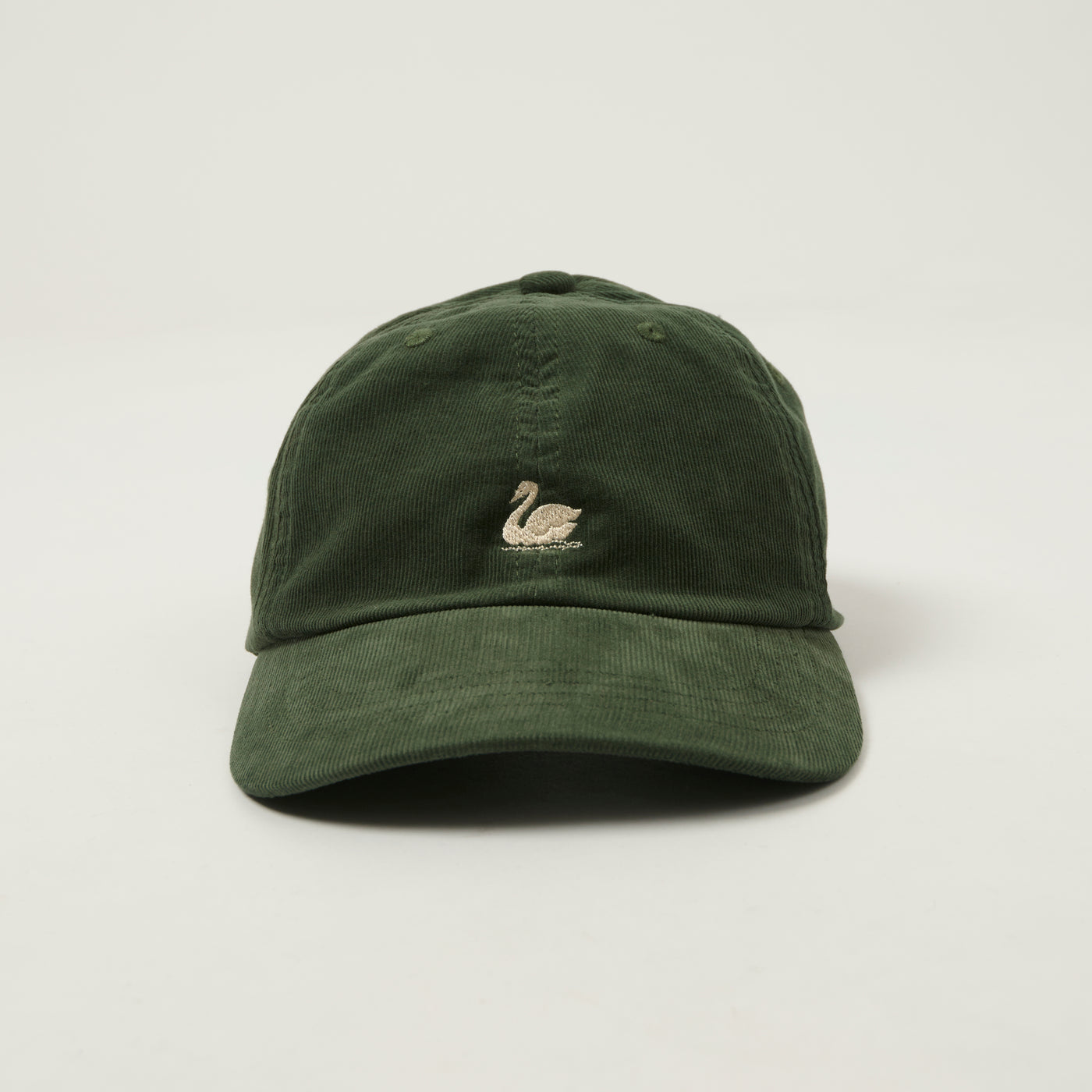 Merz b. Schwanen 'Good Basics' Swan Logo Cotton Corduroy Cap - Forest