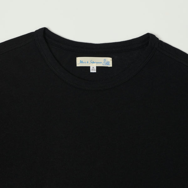 Merz b. Schwanen Cashmere Cotton T-Shirt - Deep Black