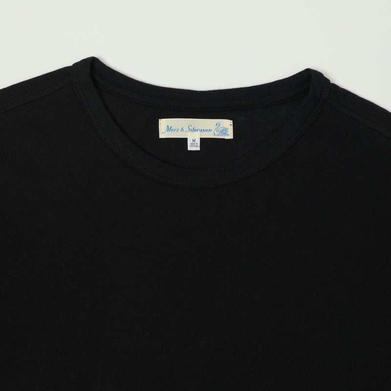 Merz b. Schwanen Cashmere Cotton T-Shirt - Deep Black