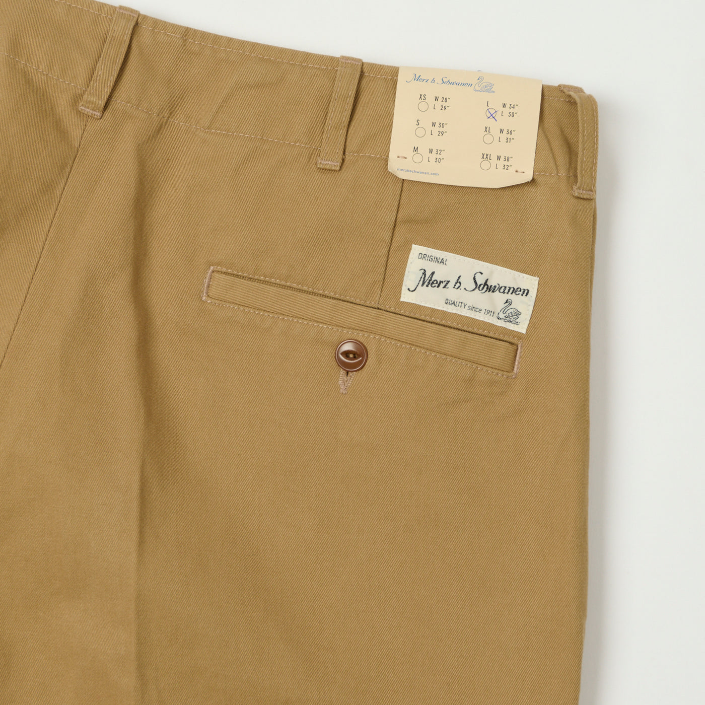 Merz b. Schwanen 'Good Basics' Organic Cotton Twill Chinos - Khaki
