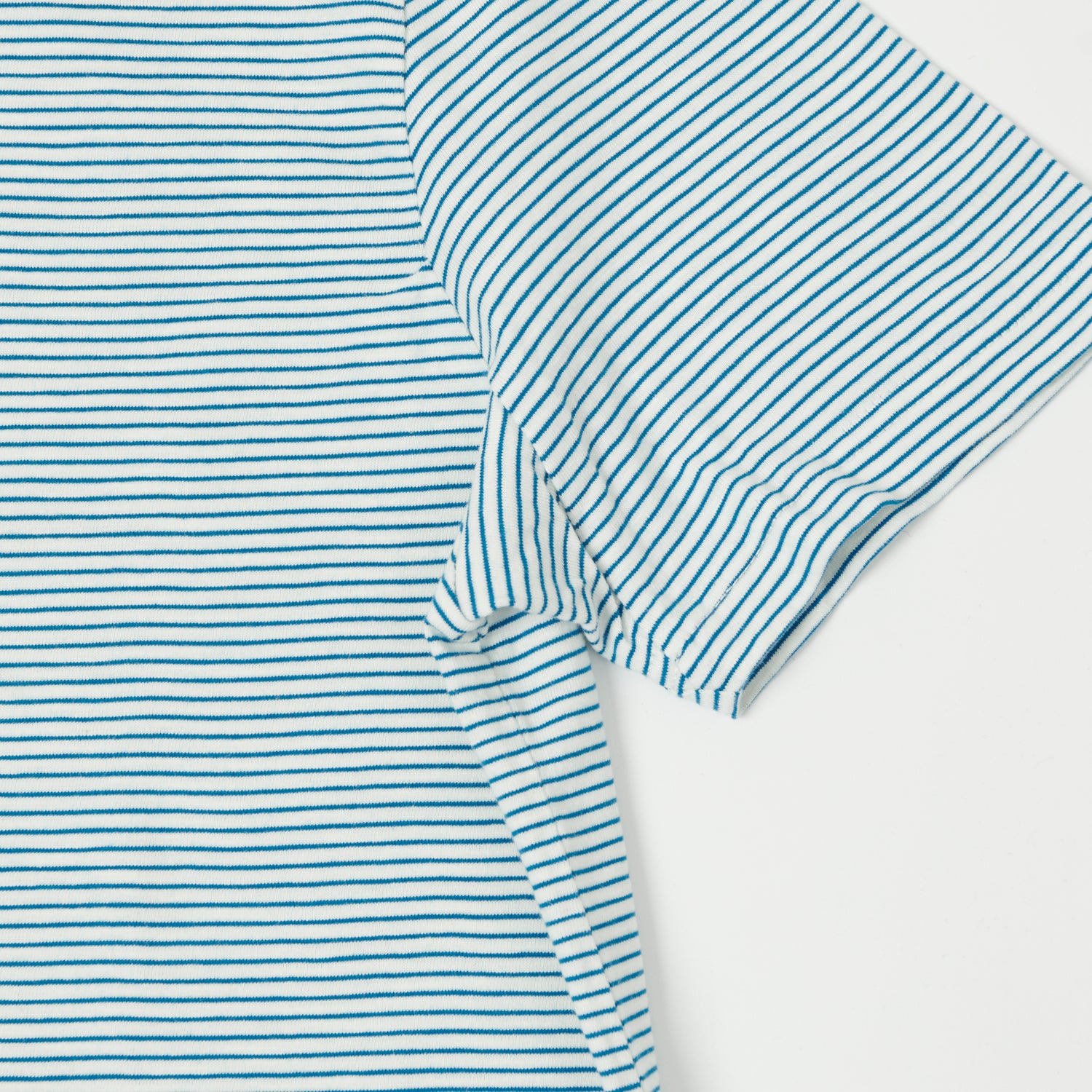 Merz b. Schwanen 'Good Basics' Lightweight Stripe T-Shirt - White/Aqua
