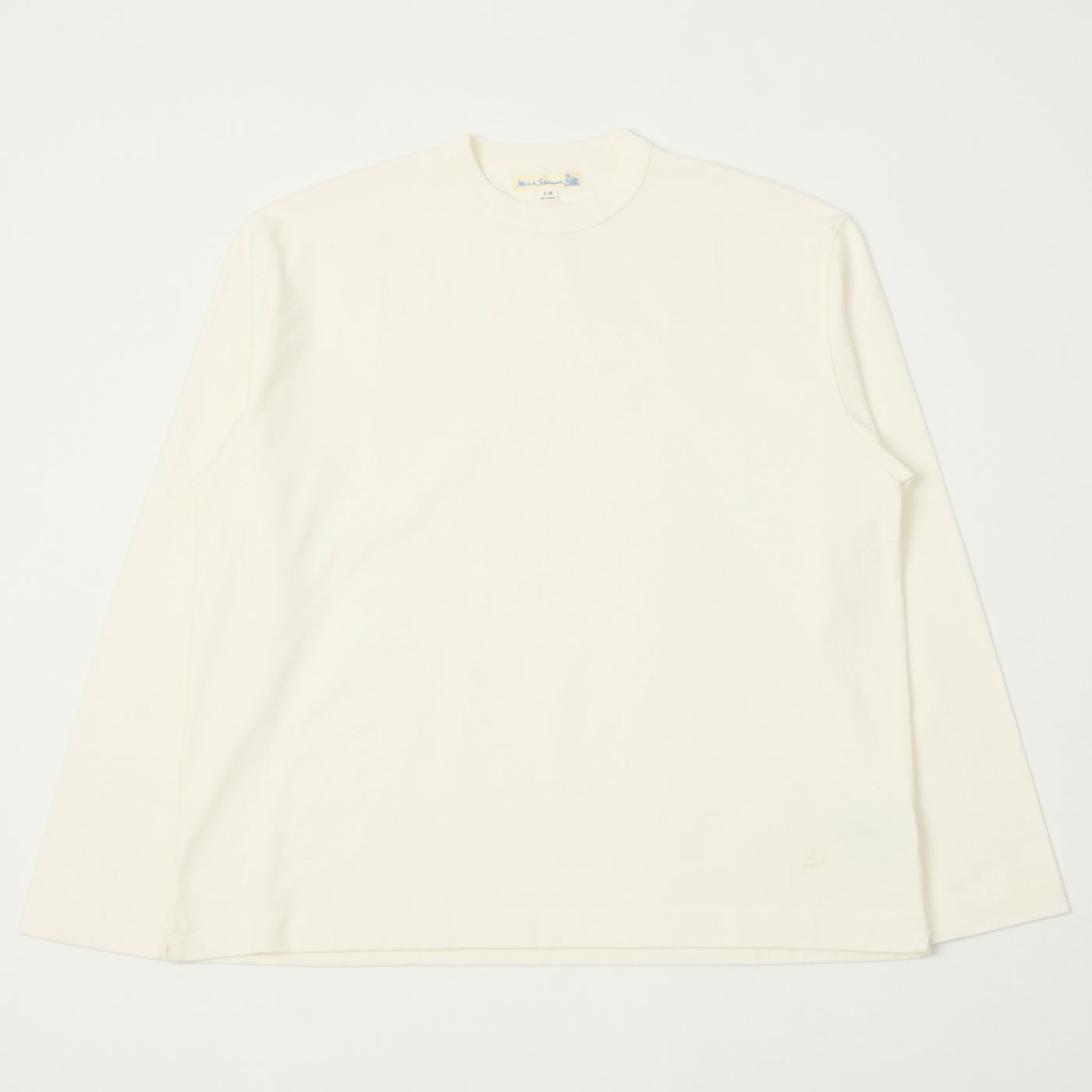 Merz b. Schwanen 'Good Basics' Long Sleeve Boxy Cropped T-Shirt - White