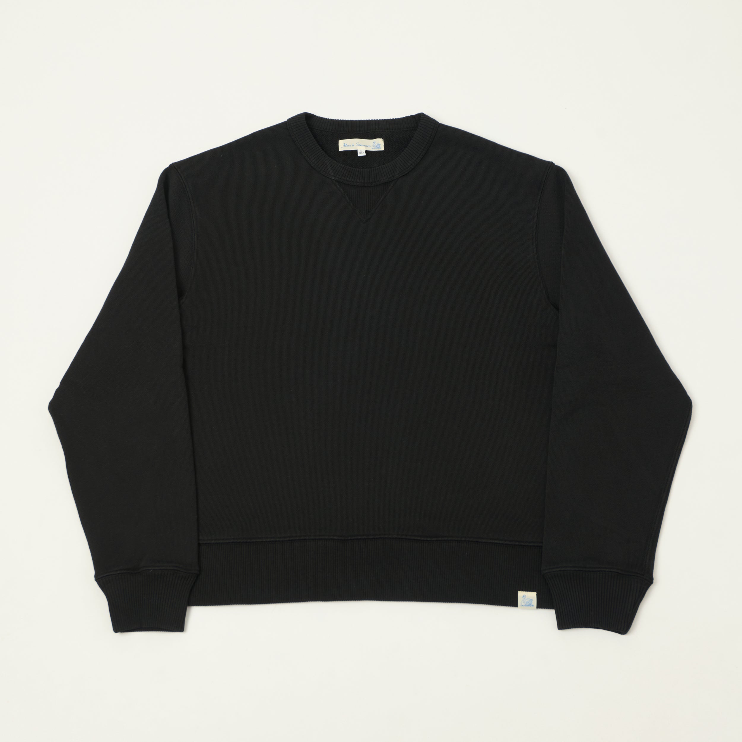 Merz b. Schwanen 'Good Basics' Authentic Fleece Classic Fit Sweatshirt - Deep Black