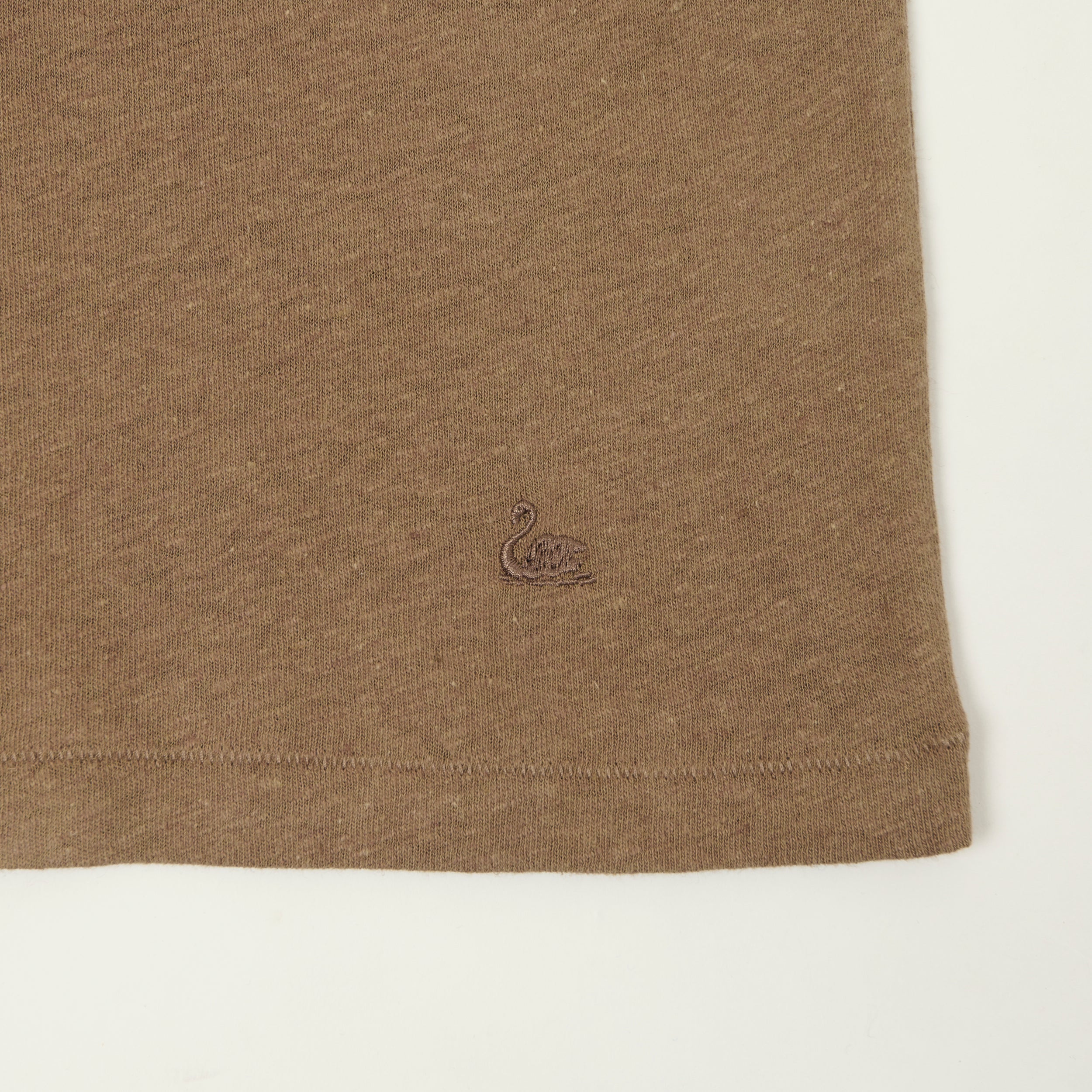Merz b. Schwanen 'Good Basics' Linen-Cotton Relaxed Fit Polo Shirt - Faded Grain