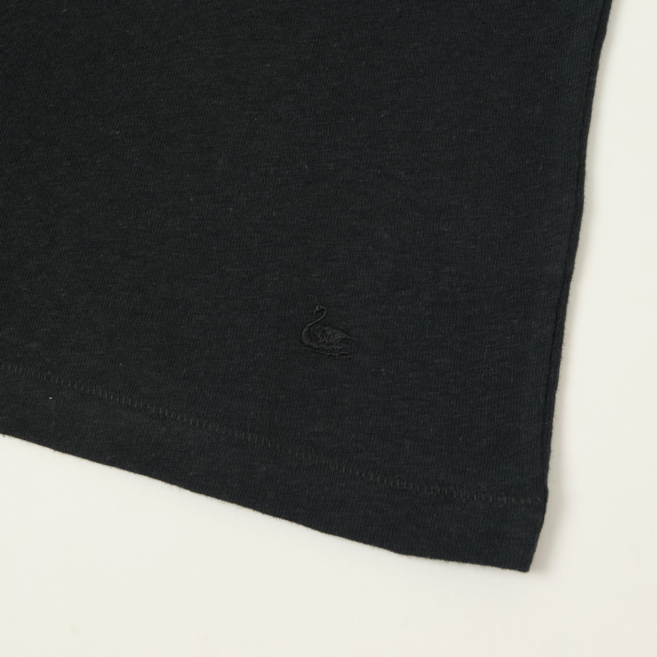 Merz b. Schwanen 'Good Basics' Linen-Cotton Relaxed Fit T-Shirt - Deep Black