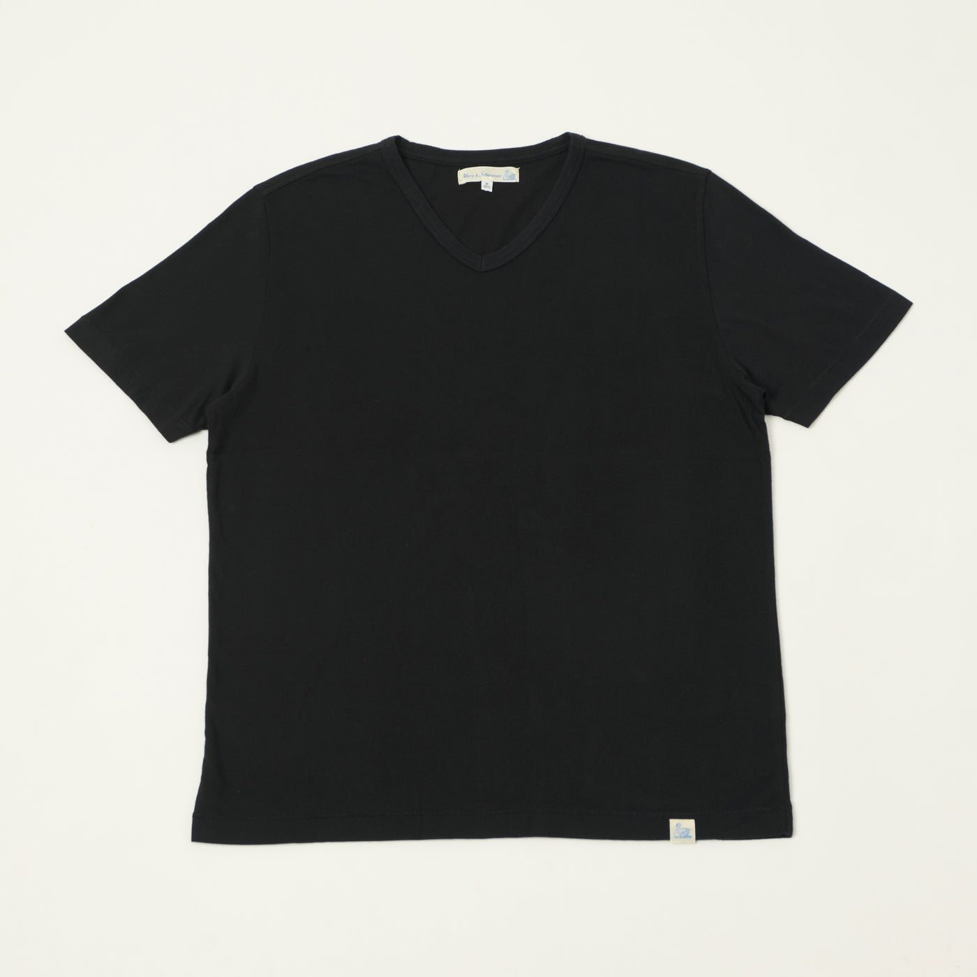 Merz b. Schwanen 'Good Basics' Pima Cotton V-Neck T-Shirt - Deep Black