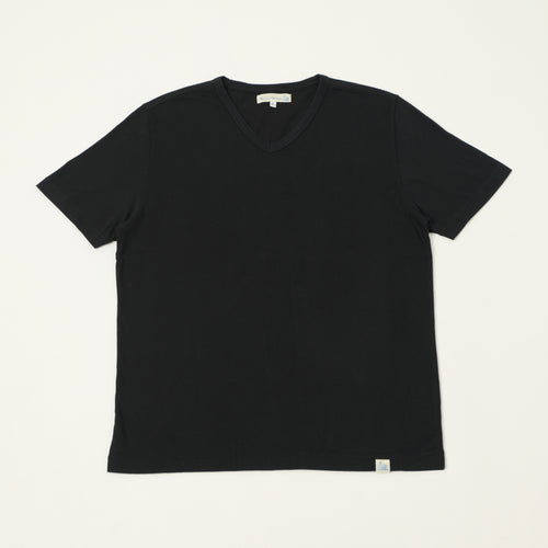 Merz b. Schwanen 'Good Basics' Pima Cotton V-Neck T-Shirt - Deep Black