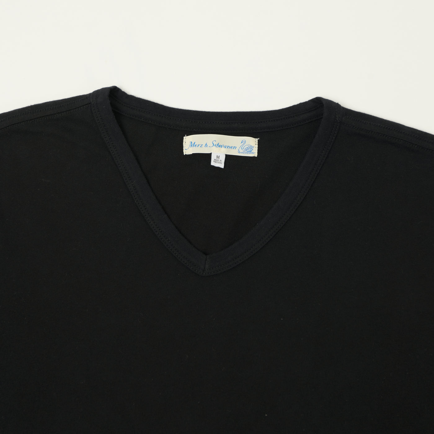 Merz b. Schwanen 'Good Basics' Pima Cotton V-Neck T-Shirt - Deep Black