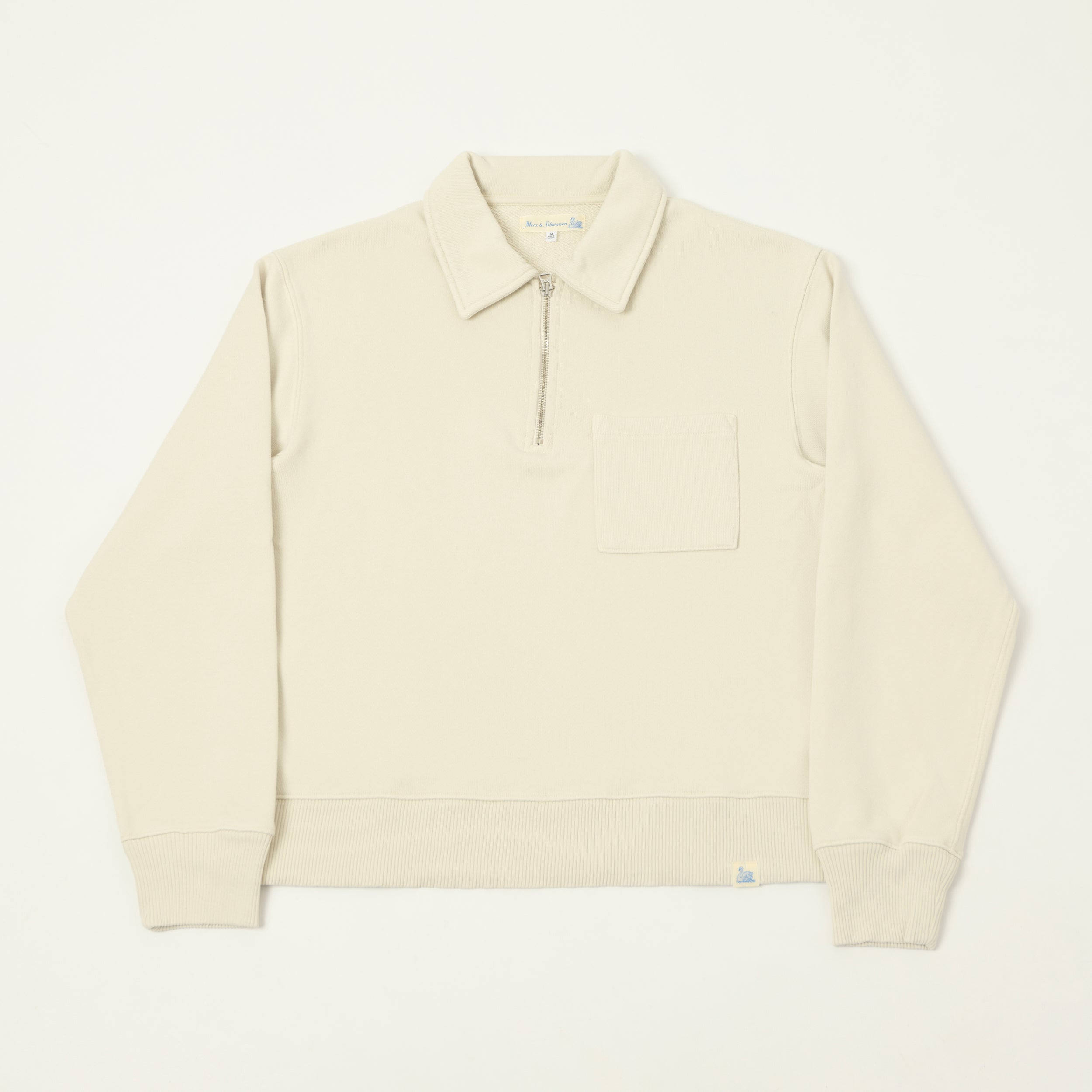 Merz b. Schwanen 'Good Basics' Quarter Zip Sweatshirt - Nature
