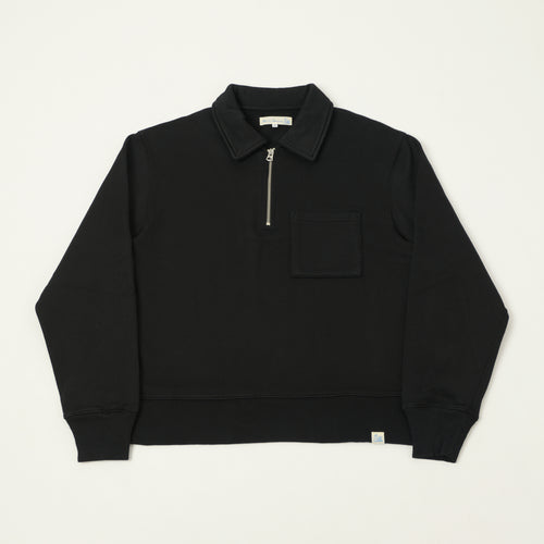 Merz b. Schwanen 'Good Basics' Quarter Zip Sweatshirt - Deep Black
