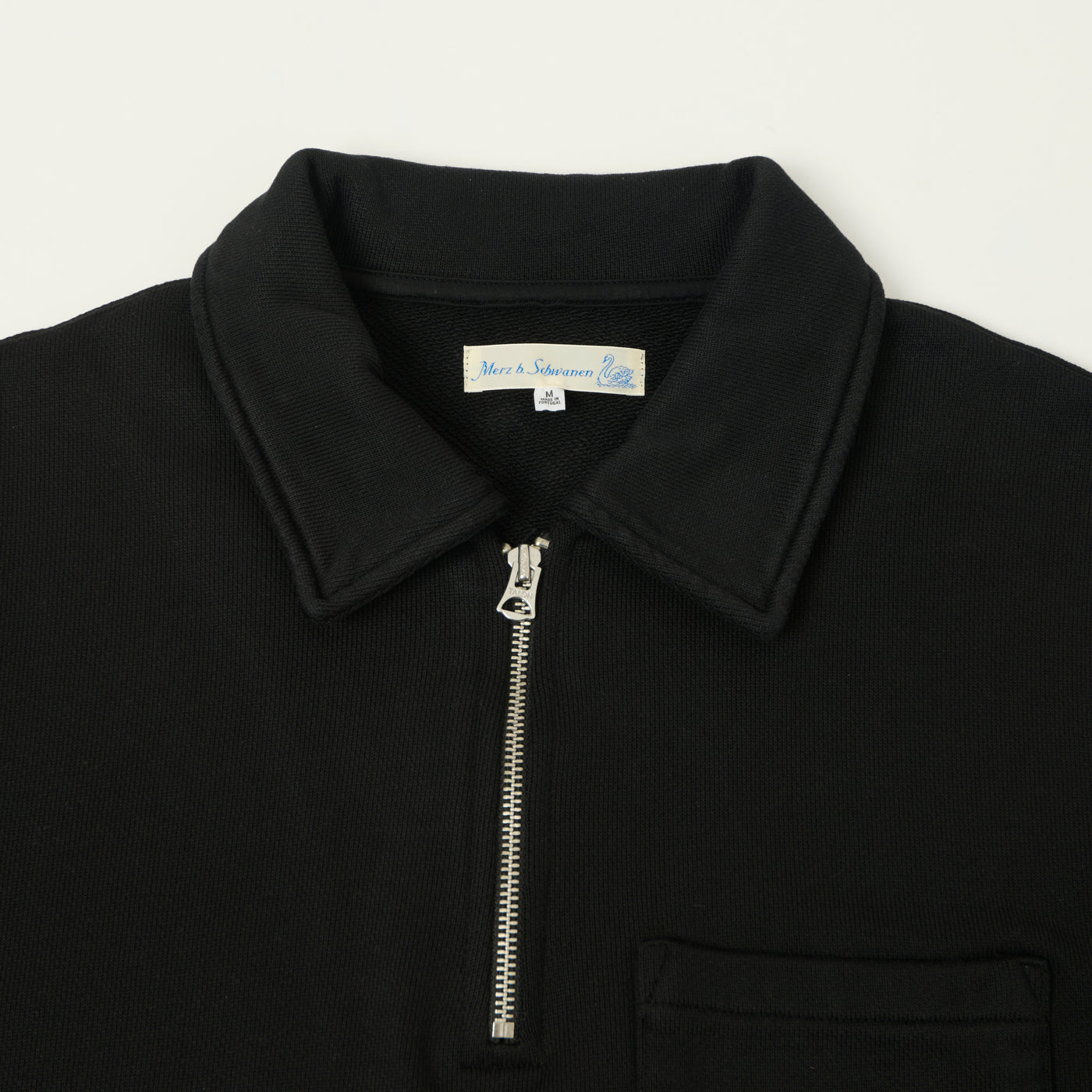 Merz b. Schwanen 'Good Basics' Quarter Zip Sweatshirt - Deep Black