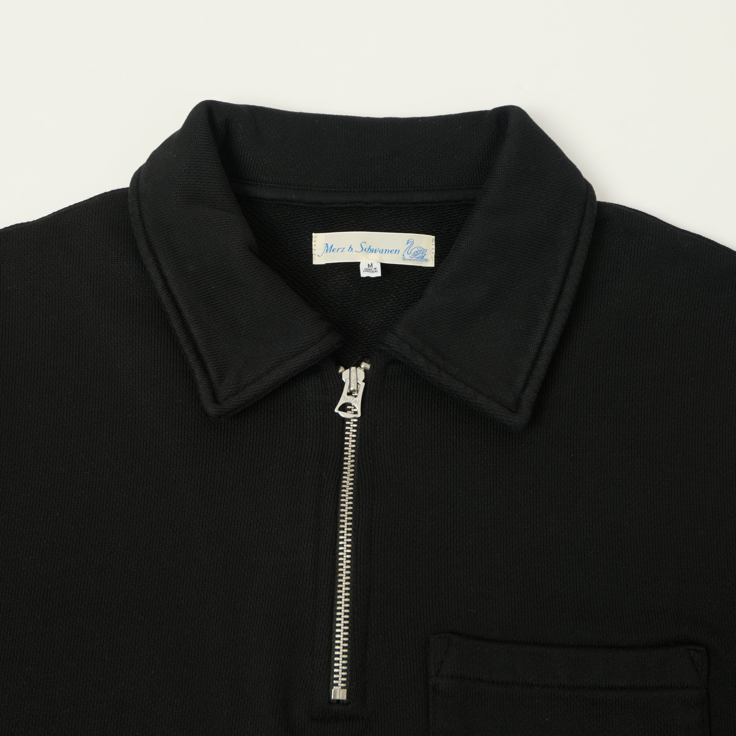 Merz b. Schwanen 'Good Basics' Quarter Zip Sweatshirt - Deep Black