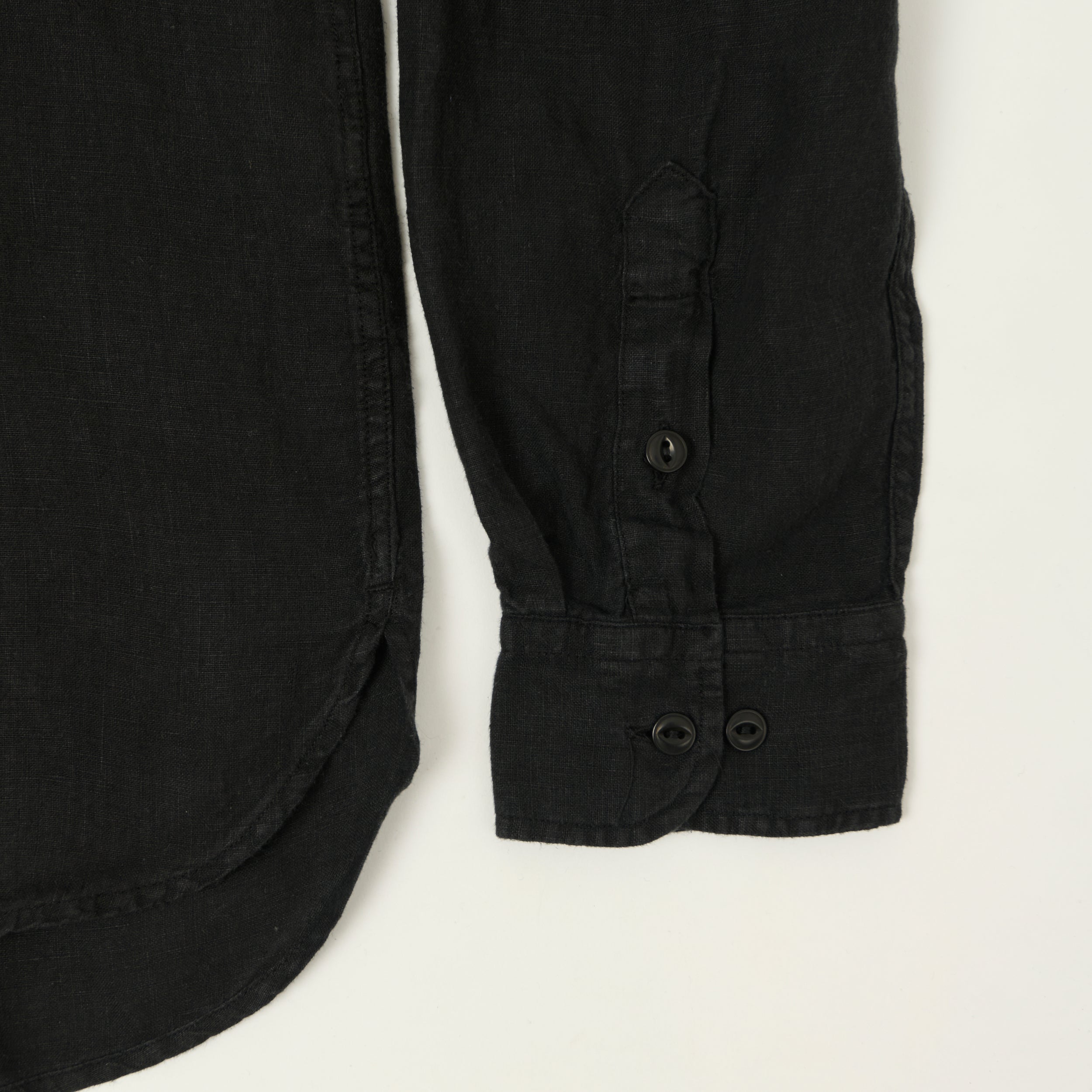 Merz b. Schwanen 'Good Basics' Relaxed Fit Linen Shirt - Deep Black