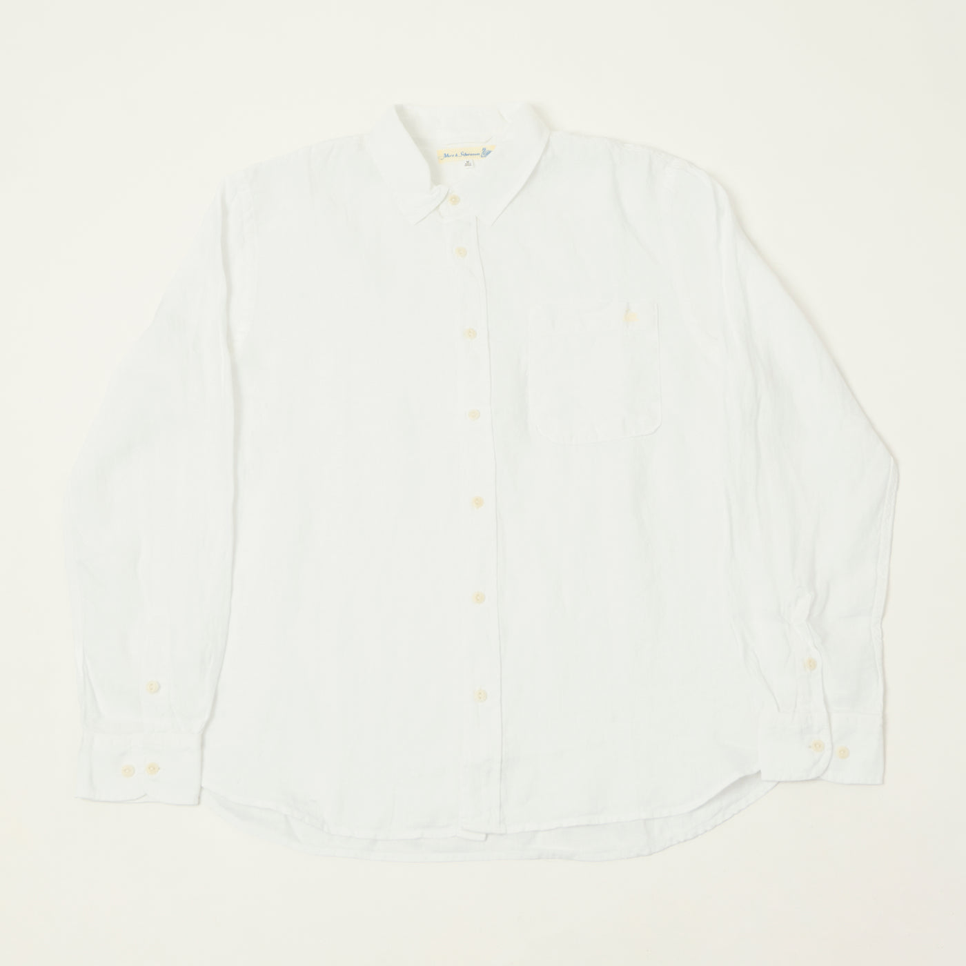 Merz b. Schwanen 'Good Basics' Relaxed Fit Linen Shirt - White