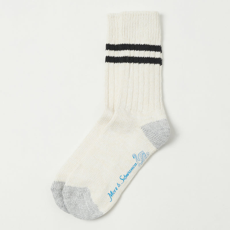 Merz b. Schwanen GS05 Stripe Socks - Nature/Black