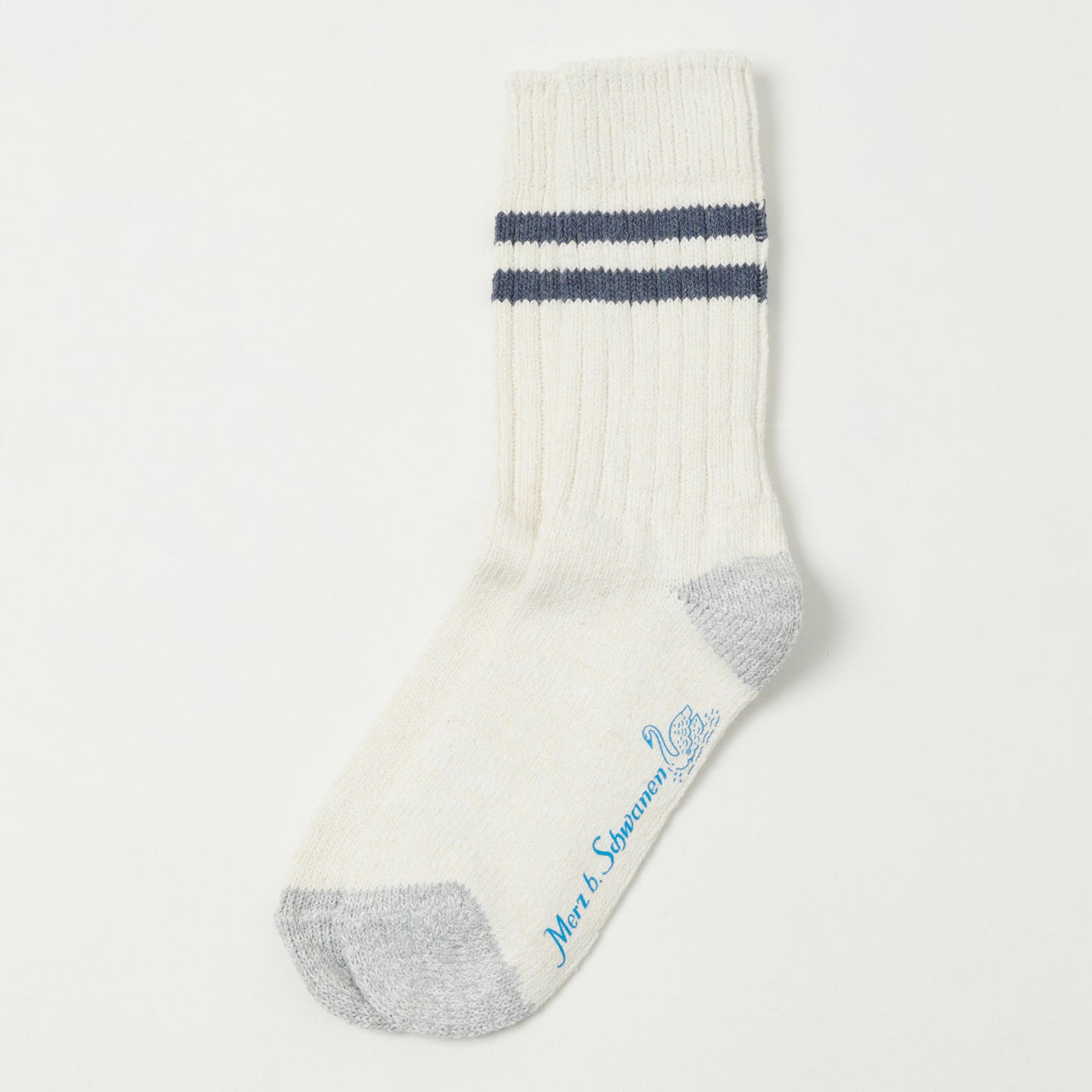 Merz b. Schwanen GS05 Stripe Sock - Nature/Denim Blue