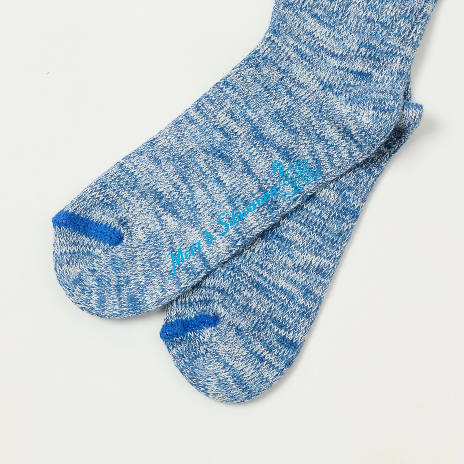 Merz b. Schwanen GS07 Melange Sock - Denim Blue/Nature