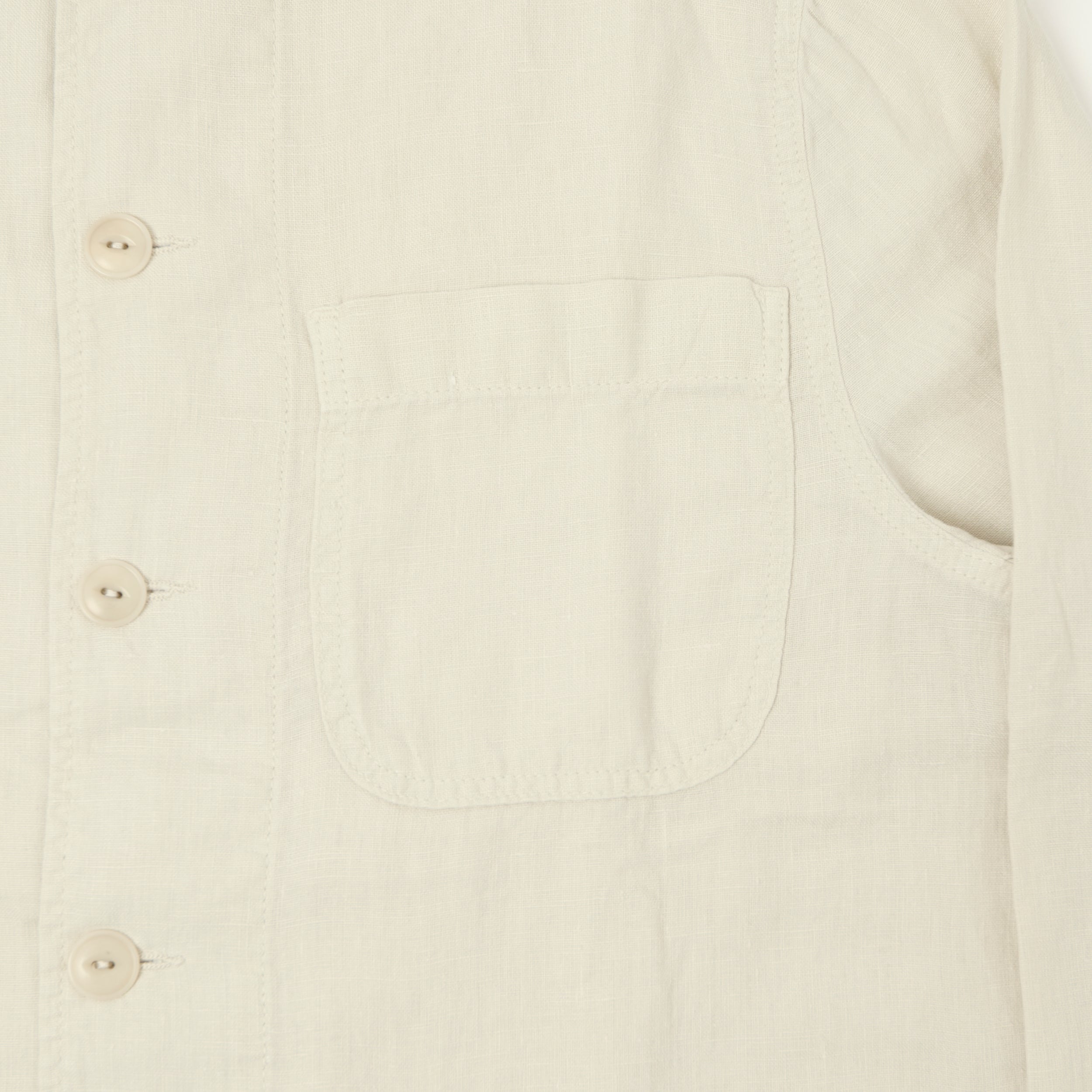 Merz b. Schwanen 'Good Basics' Workers Linen Jacket - Light Stone