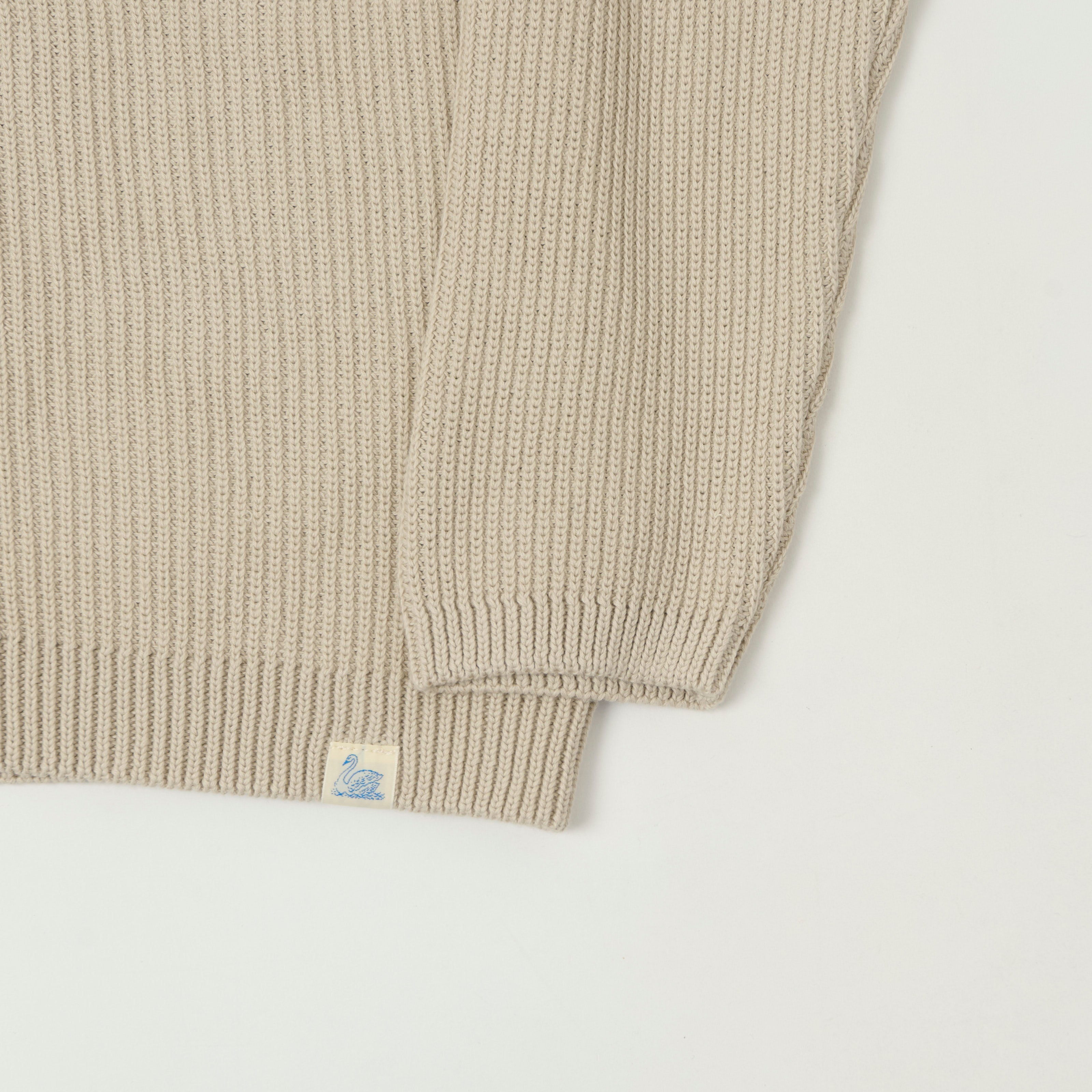 Merz b. Schwanen 'Good Basics' Button Up Knit Shirt - Sand