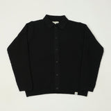 Merz b. Schwanen 'Good Basics' Button Up Knit Shirt - Deep Black