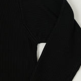 Merz b. Schwanen 'Good Basics' Button Up Knit Shirt - Deep Black