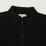 Merz b. Schwanen 'Good Basics' Button Up Knit Shirt - Deep Black