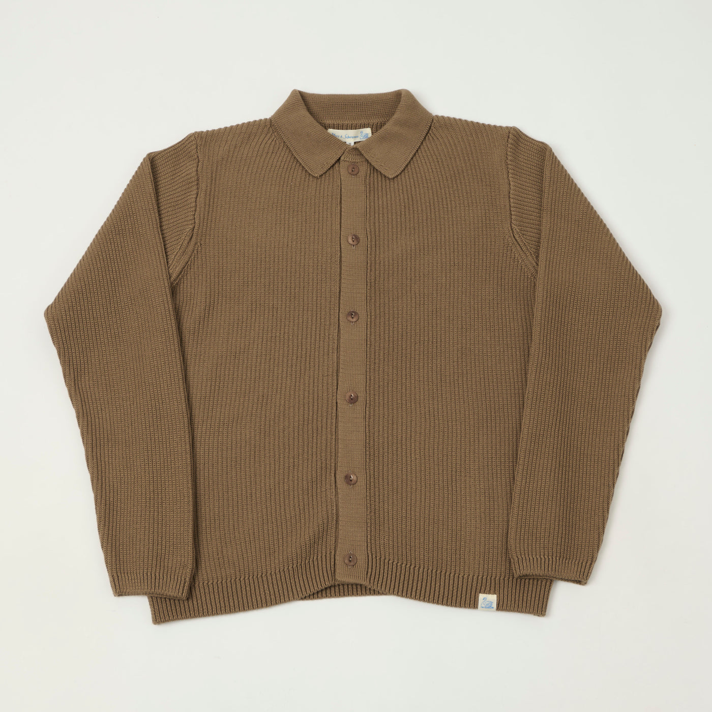 Merz b. Schwanen 'Good Basics' Button Up Knit Shirt - Grain