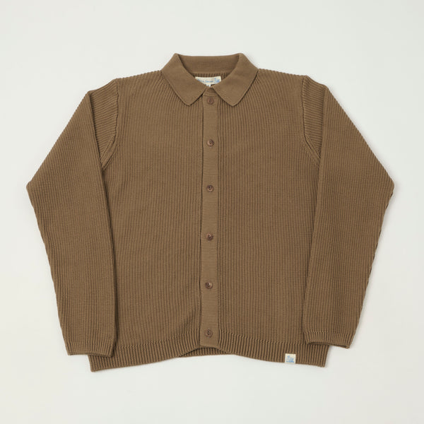 Merz b. Schwanen 'Good Basics' Button Up Knit Shirt - Grain
