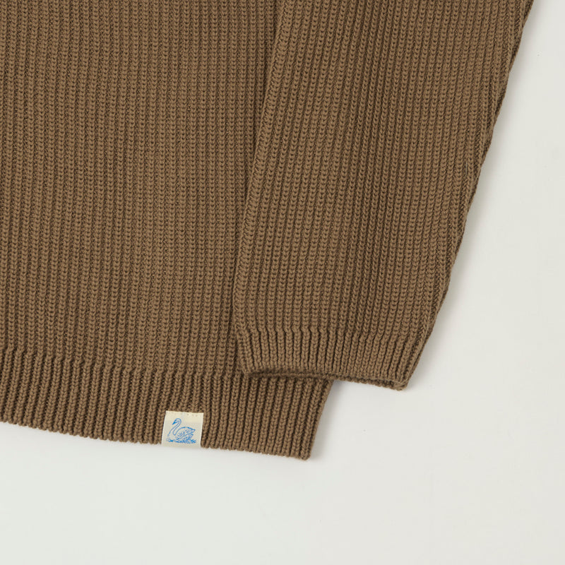 Merz b. Schwanen 'Good Basics' Button Up Knit Shirt - Grain