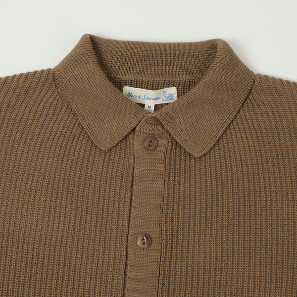 Merz b. Schwanen 'Good Basics' Button Up Knit Shirt - Grain