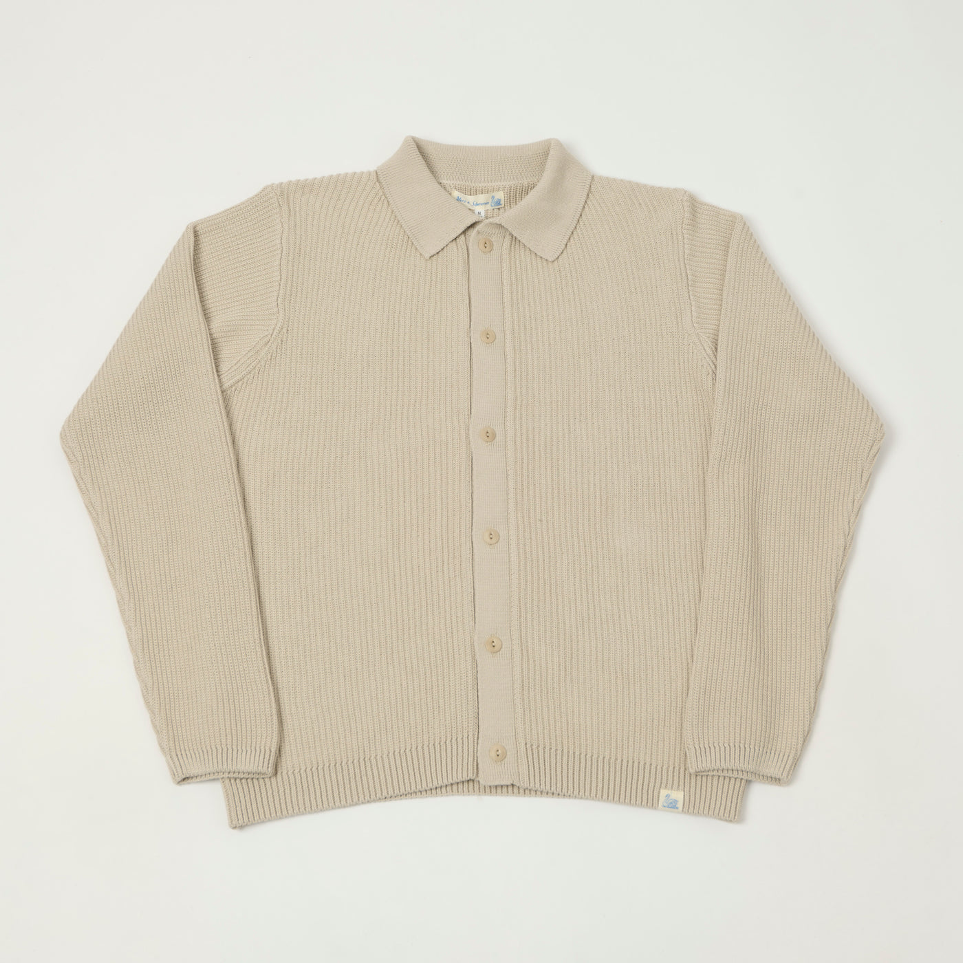 Merz b. Schwanen 'Good Basics' Button Up Knit Shirt - Sand