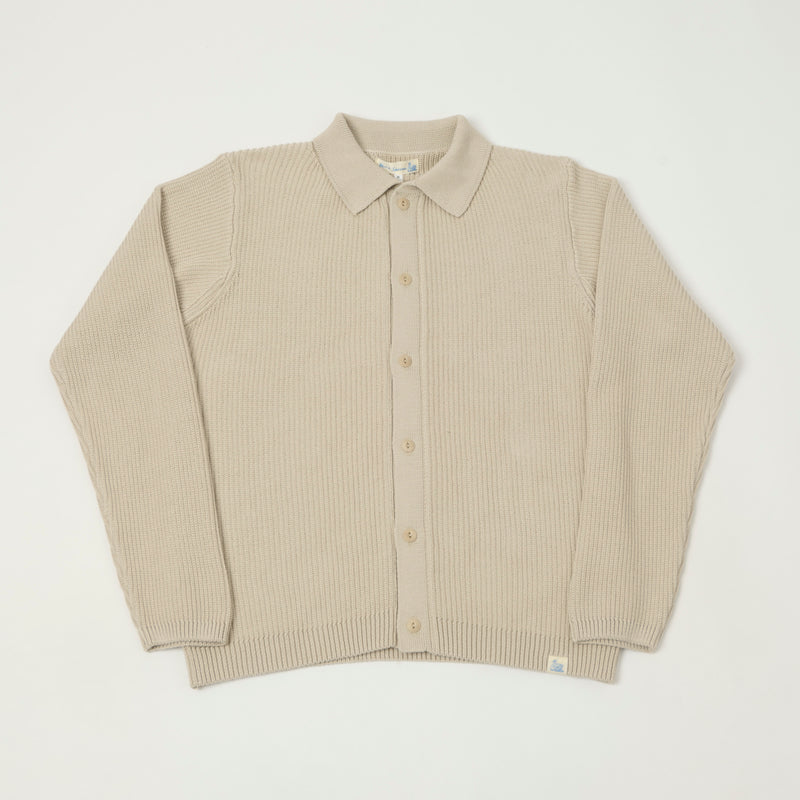 Merz b. Schwanen 'Good Basics' Button Up Knit Shirt - Sand