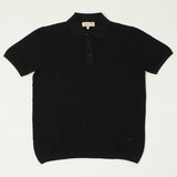 Merz b. Schwanen KPLP02 Plant Based Knitted Polo Shirt - Deep Black