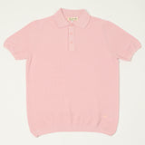 Merz b. Schwanen KPLP02 Plant Based Knitted Polo Shirt - Dusted Pink