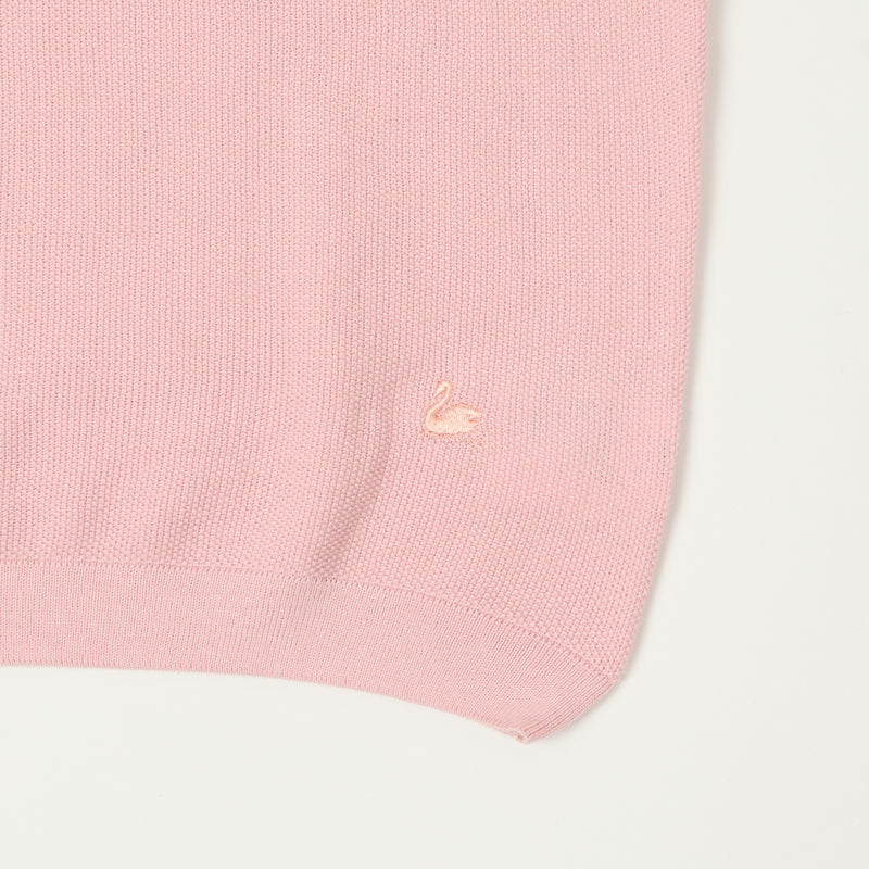 Merz b. Schwanen KPLP02 Plant Based Knitted Polo Shirt - Dusted Pink