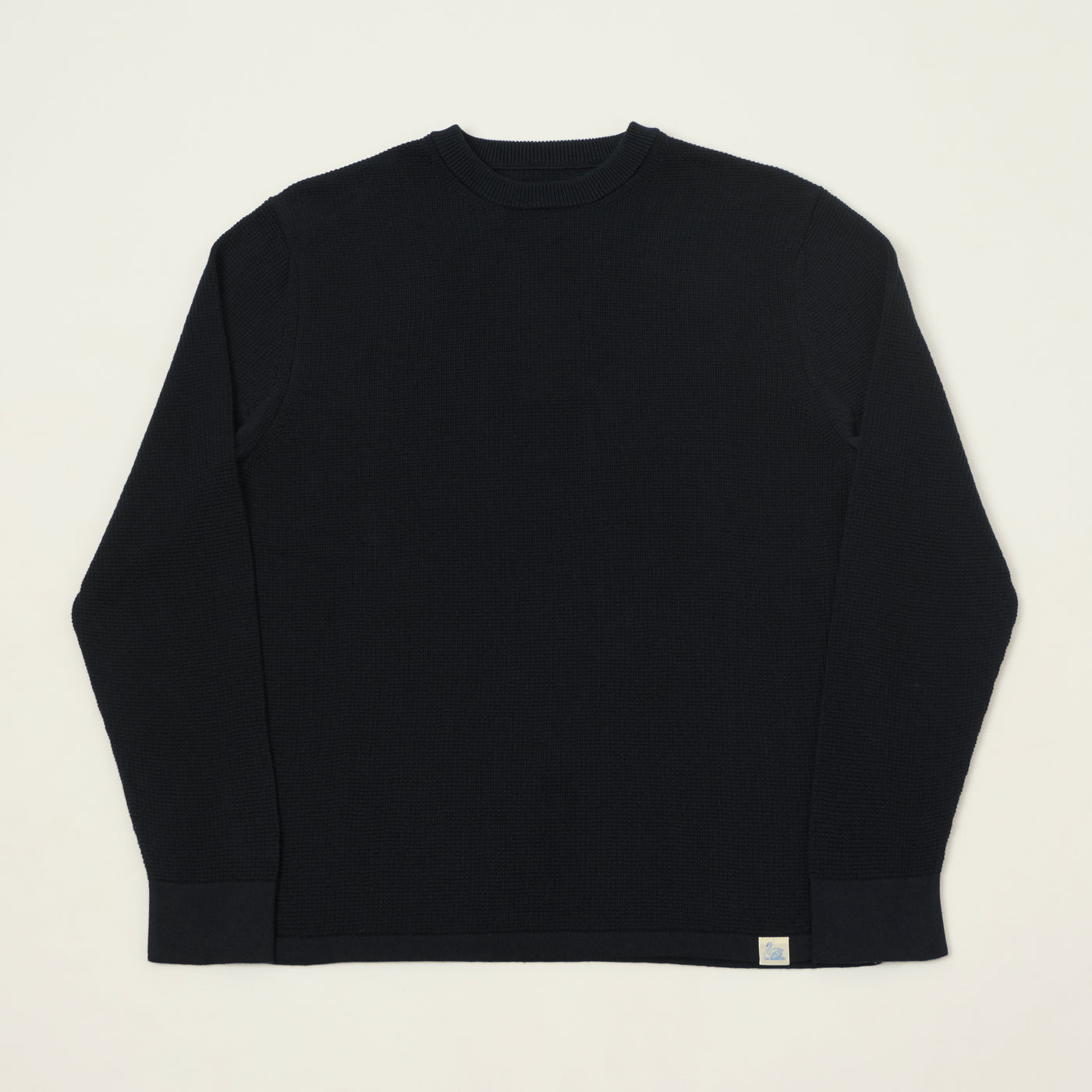Merz b. Schwanen Lightweight Waffle Knit Sweater - Dark Navy