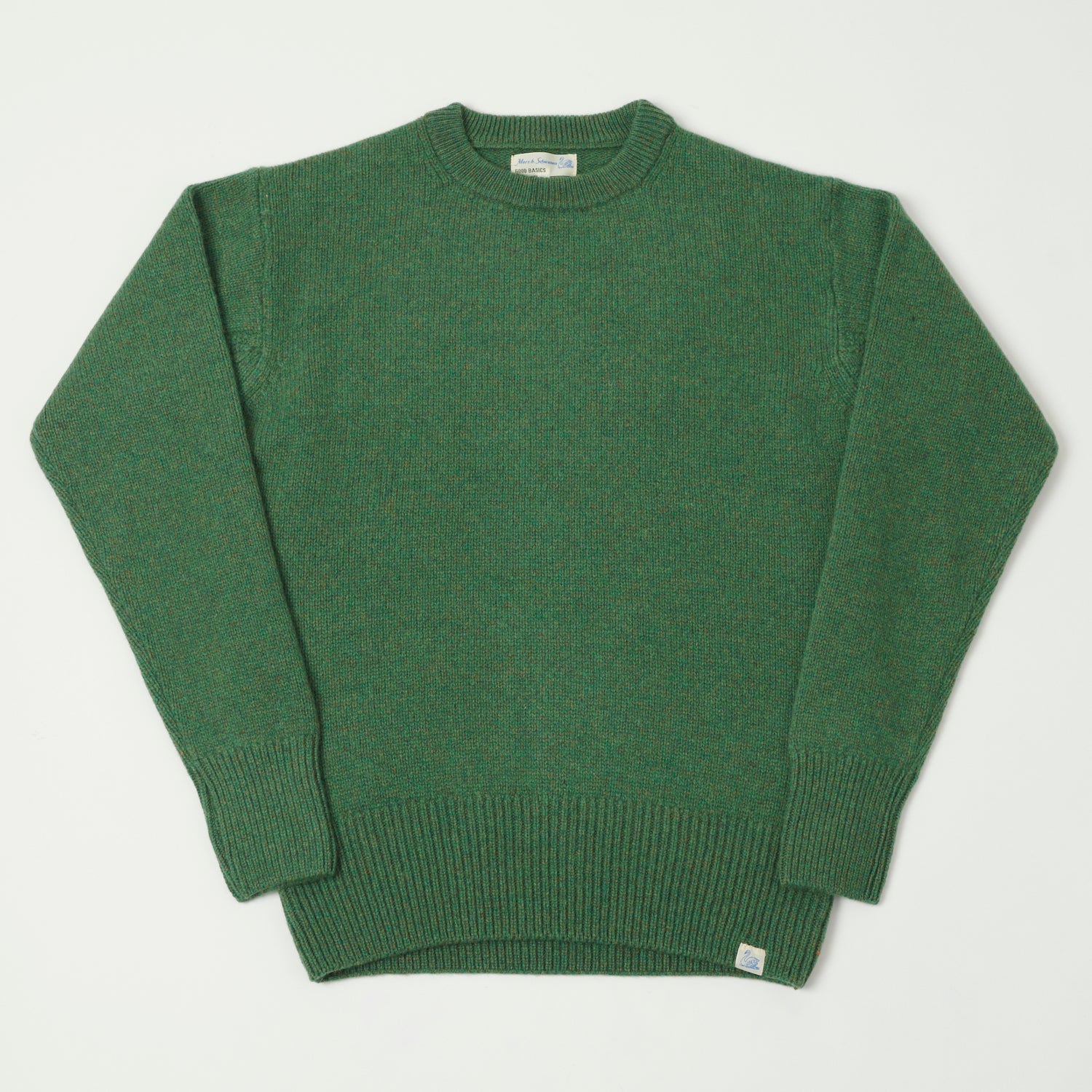 Merz b. Schwanen 'Good Basics' Wool Cashmere Knit Pullover - Moss Green