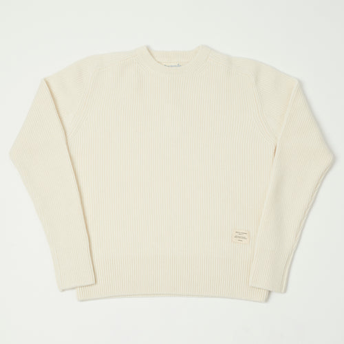 Merz b. Schwanen 'Good Basics' Wool Cashmere Ribbed Knit Pullover - Nature