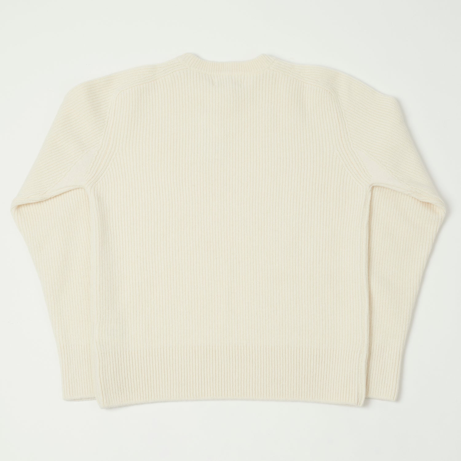 Merz b. Schwanen 'Good Basics' Wool Cashmere Ribbed Knit Pullover - Nature
