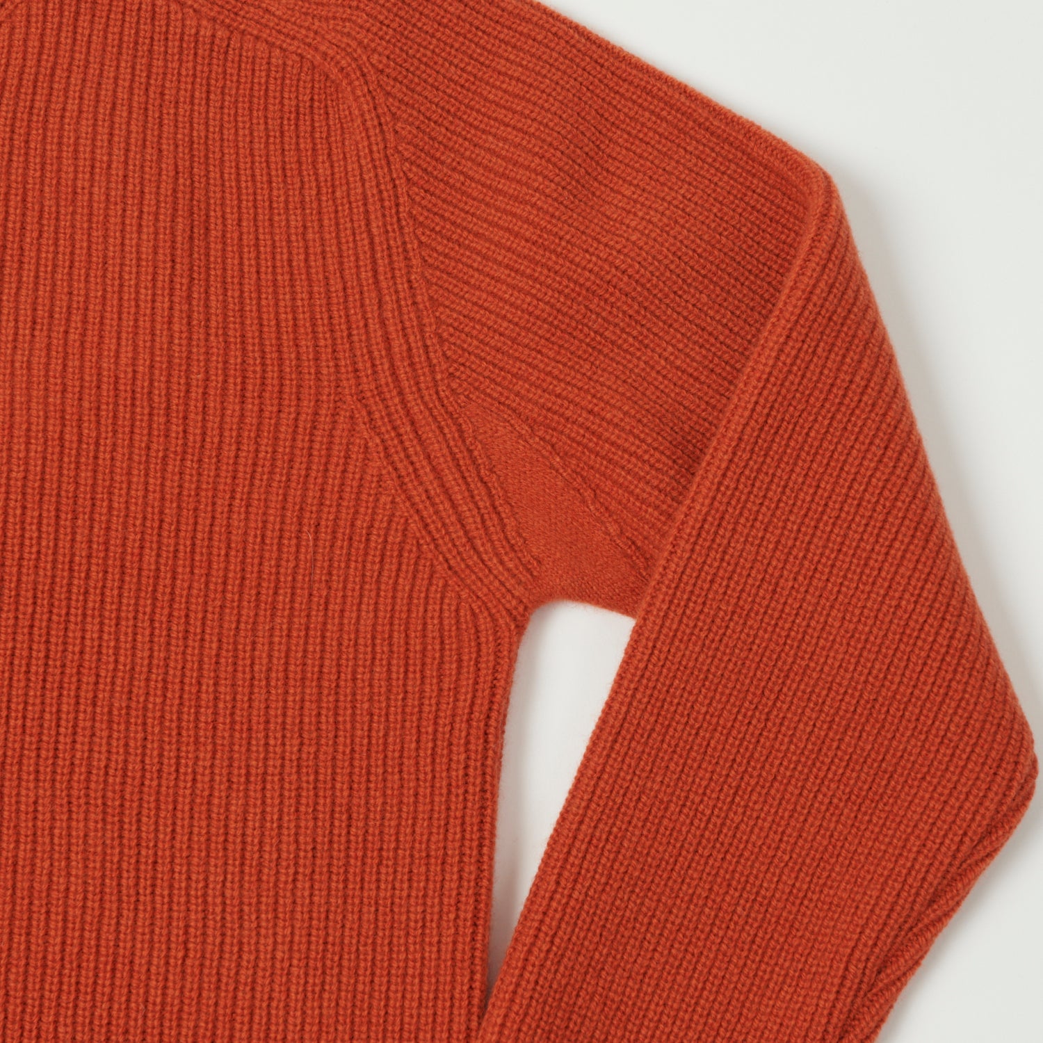 Merz b. Schwanen 'Good Basics' Wool Cashmere Ribbed Knit Pullover - Rust