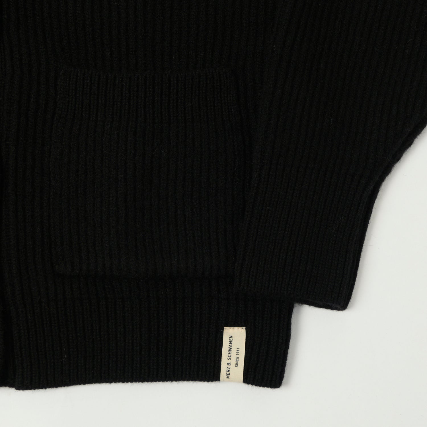 Merz b. Schwanen 'Good Basics' Merino Wool Cardigan - Deep Black