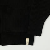 Merz b. Schwanen LOCG02 Merino Wool Cardigan - Deep Black