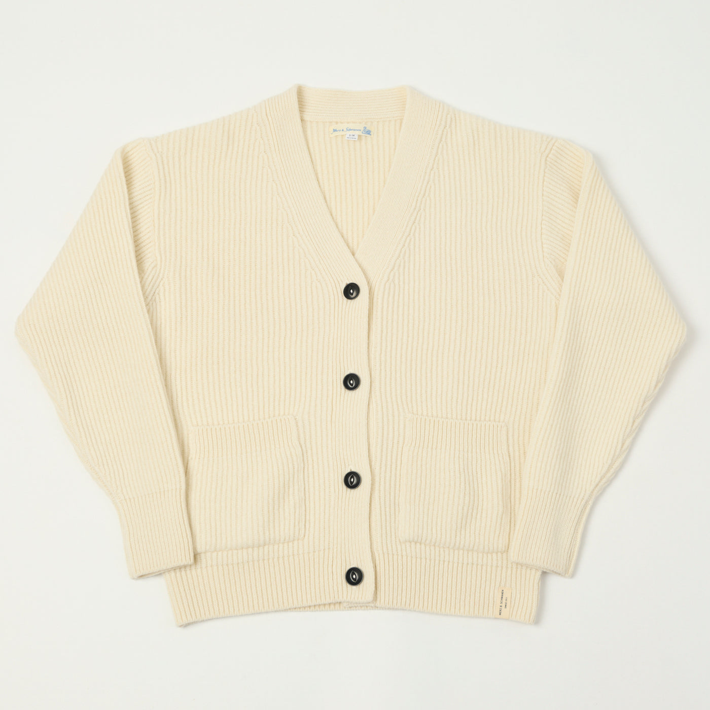 Merz b. Schwanen 'Good Basics' Merino Wool Cardigan - Nature