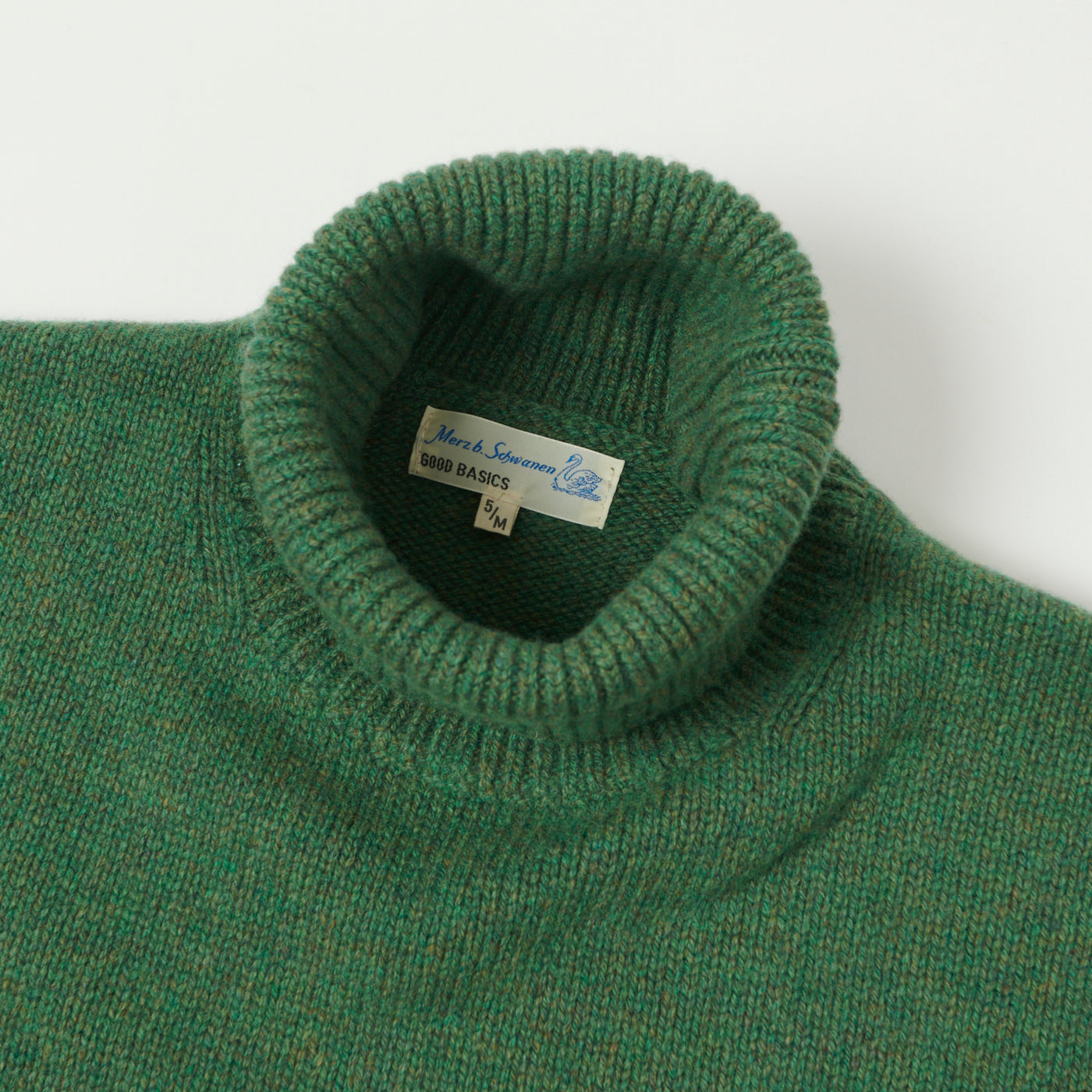 Merz b. Schwanen 'Good Basics' Wool Cashmere Knit Turtleneck - Moss Green
