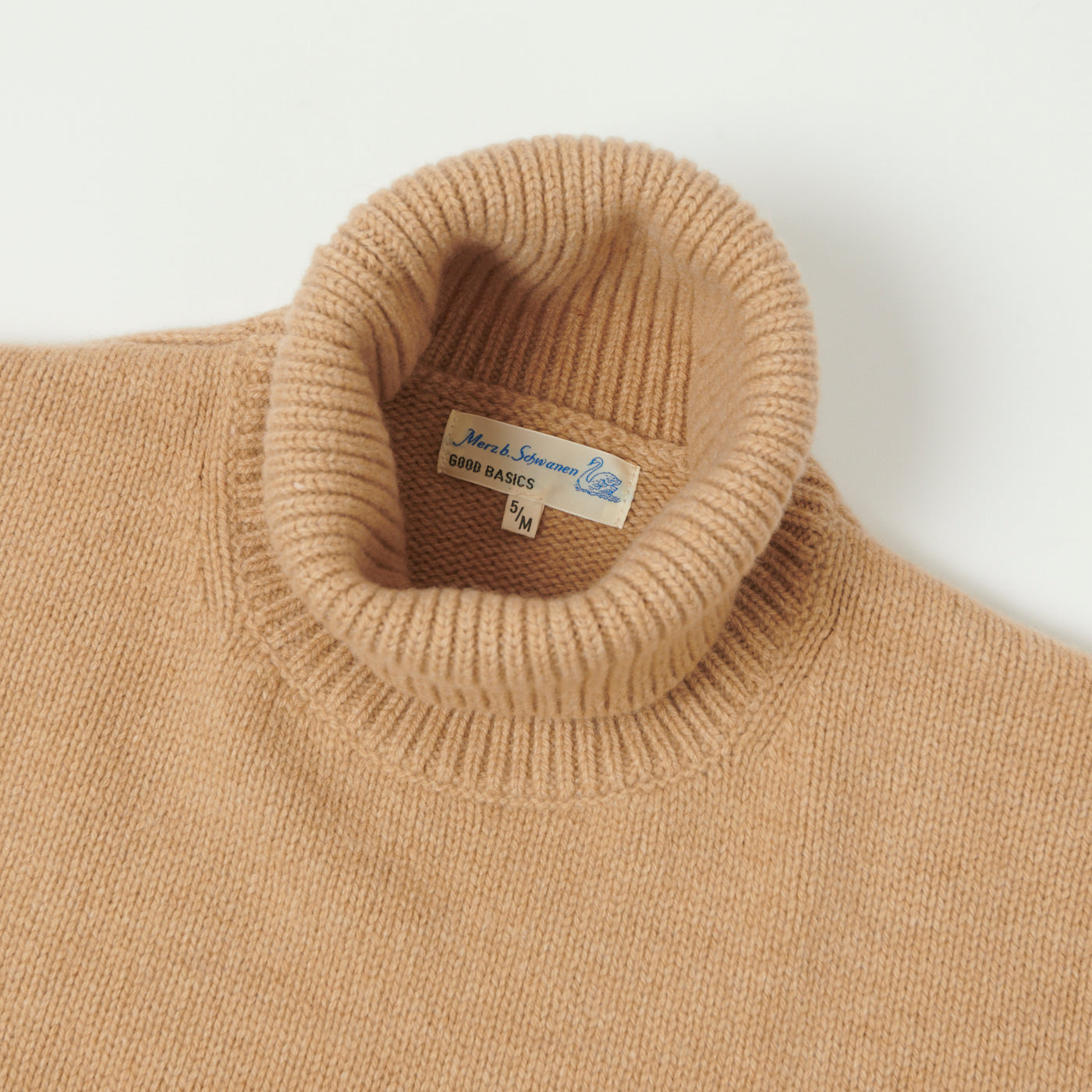 Merz b. Schwanen 'Good Basics' Wool Cashmere Knit Turtleneck - Toffee