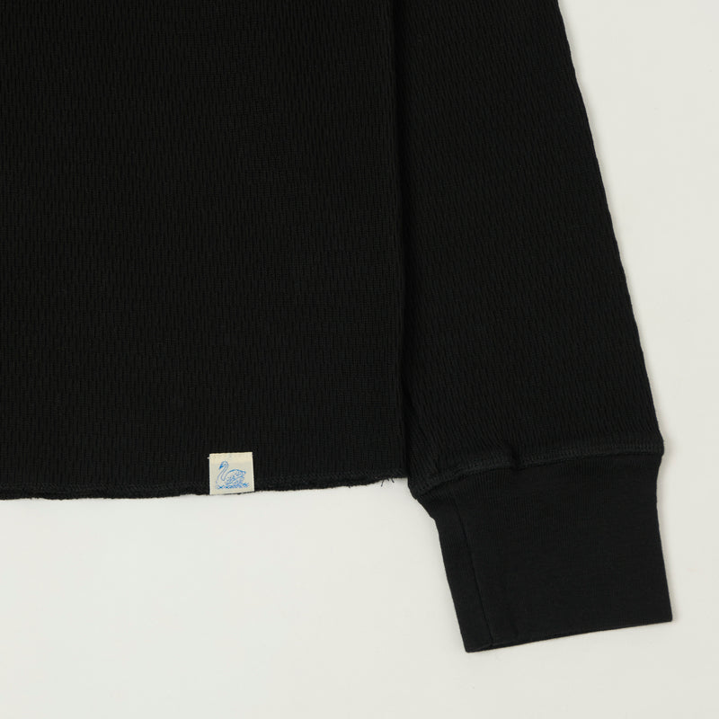 Merz b. Schwanen 'Good Basics' Long Sleeve Thermal T-Shirt - Deep Black