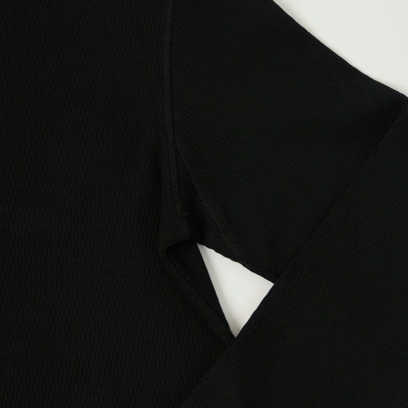 Merz b. Schwanen 'Good Basics' Long Sleeve Thermal T-Shirt - Deep Black