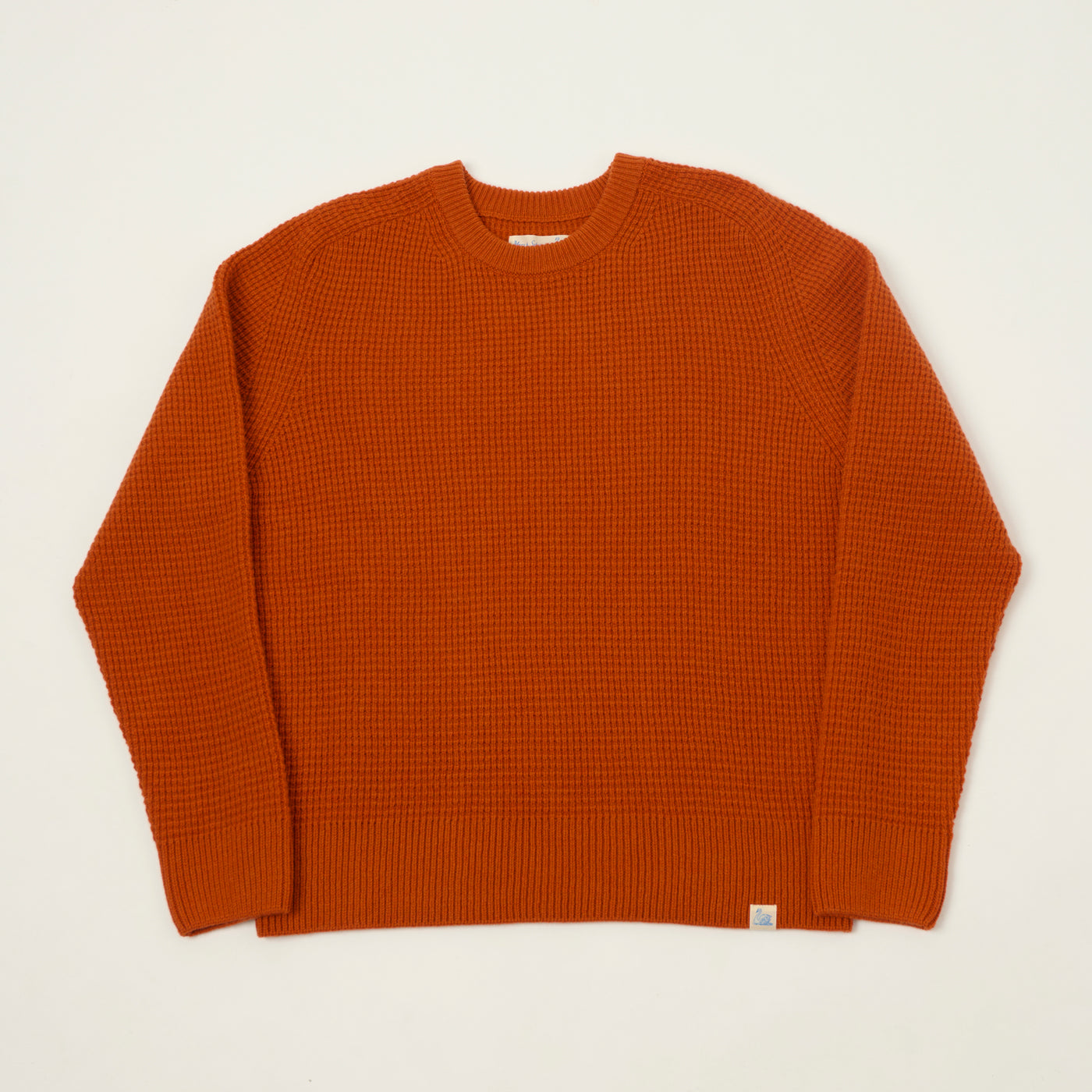 Merz b. Schwanen Merino/Cashmere Waffle Knit Pullover - Rust