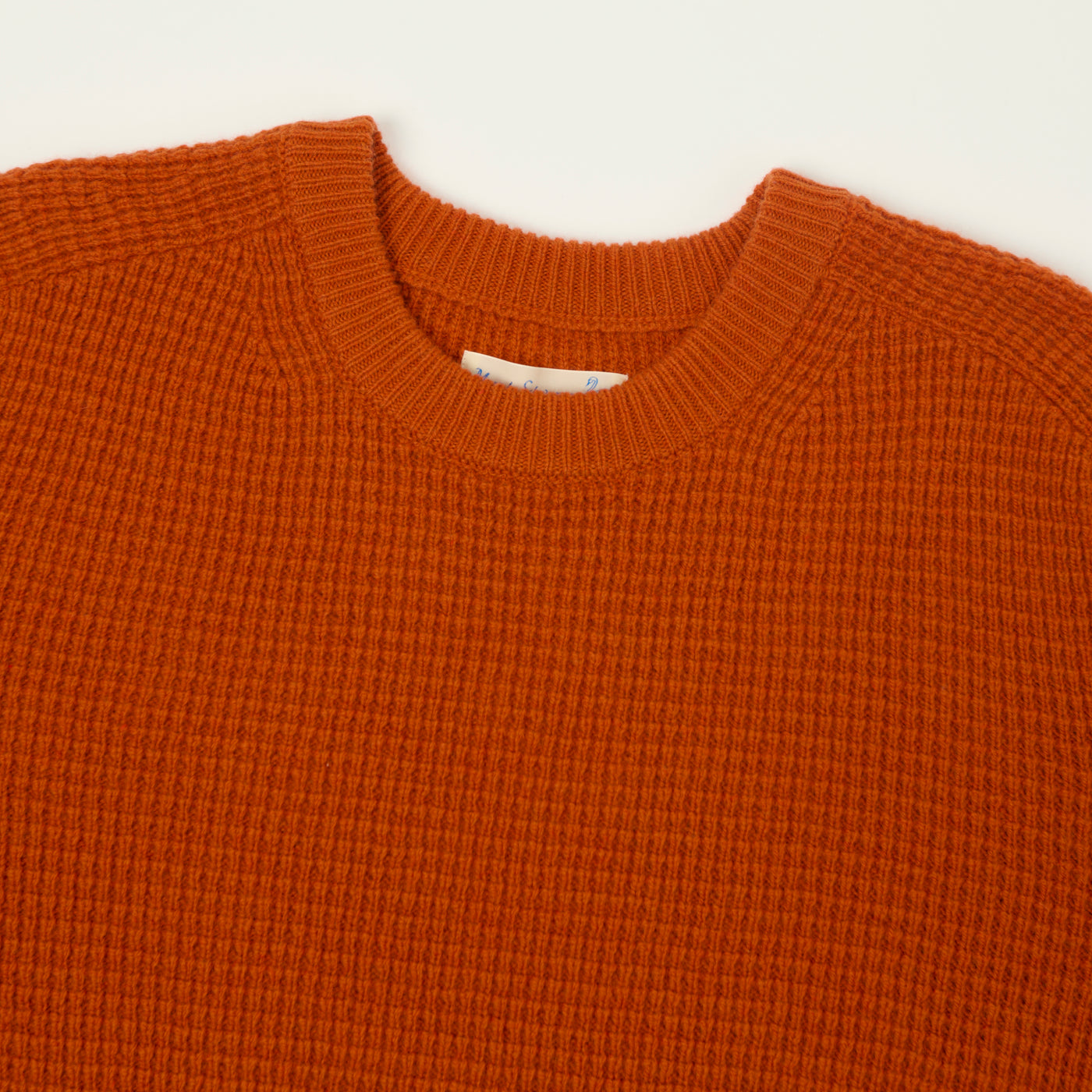 Merz b. Schwanen Merino/Cashmere Waffle Knit Pullover - Rust