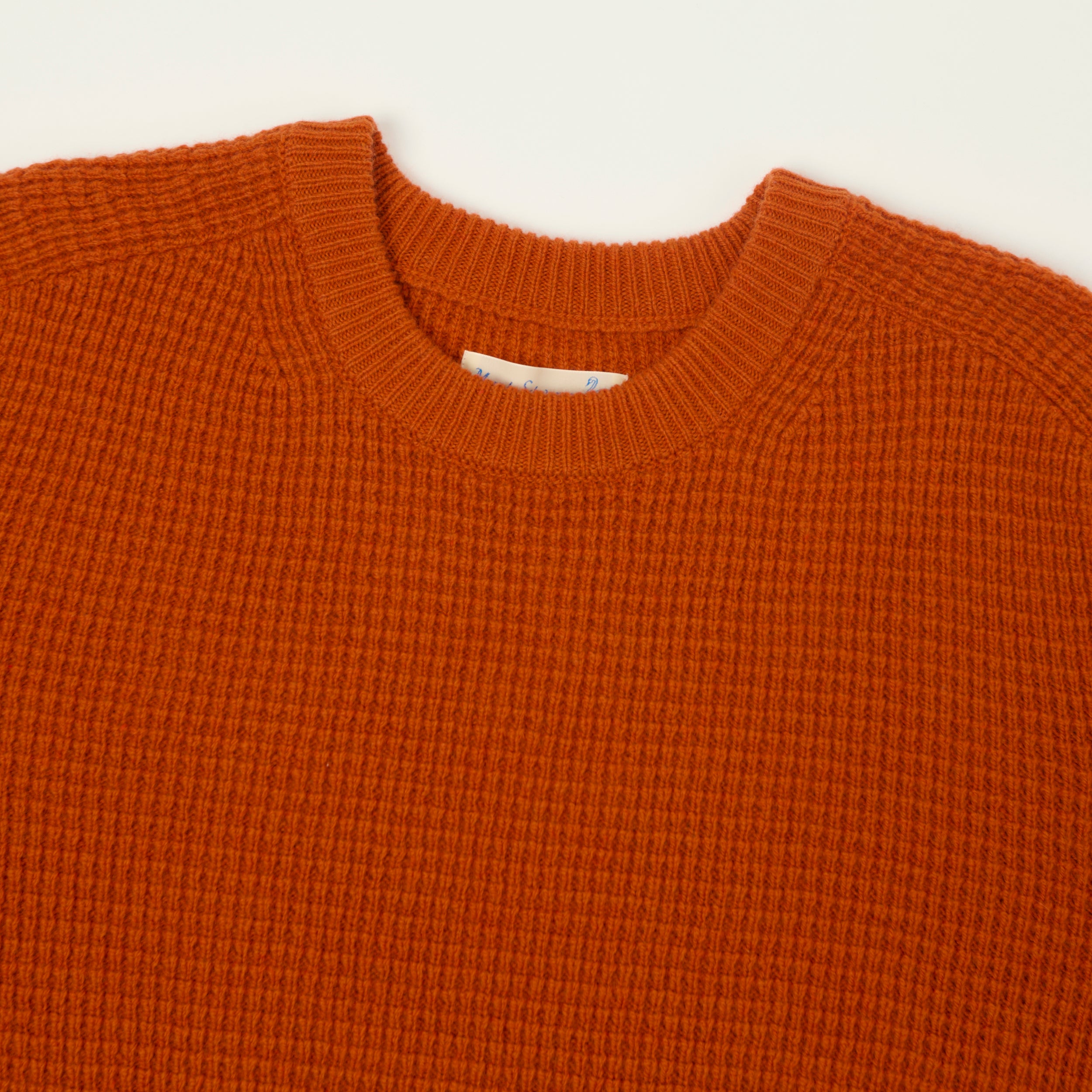 Merz b. Schwanen Merino/Cashmere Waffle Knit Pullover - Rust